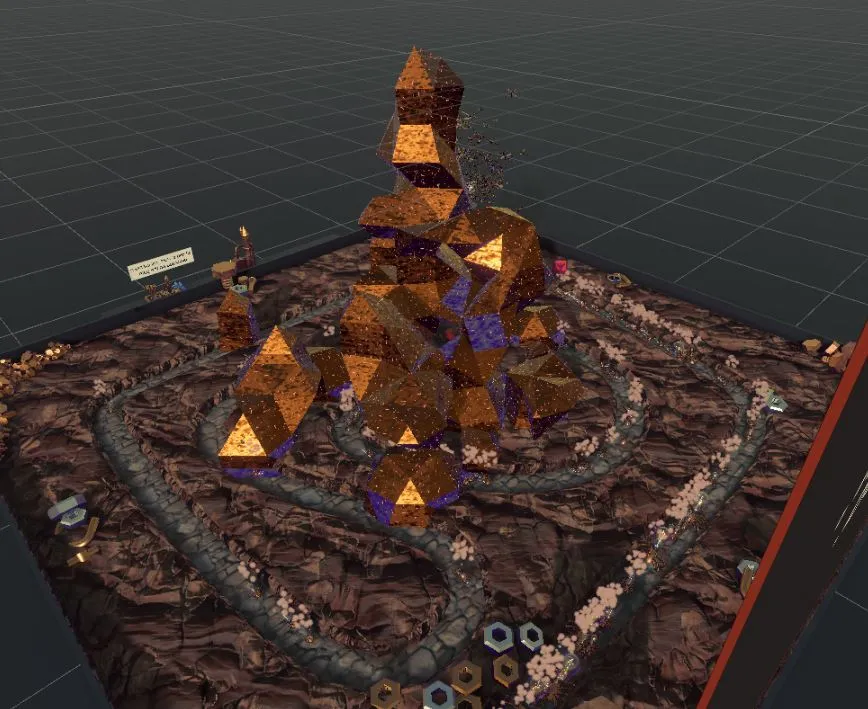 Self-Organised Construction of Particle-Based 3D Artifacts